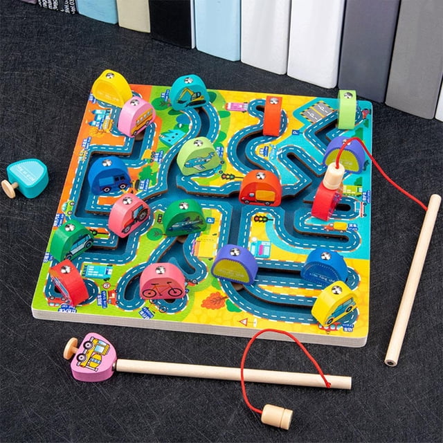 de Pesca Magnética de Montessori Preschool Tablero Early Educational Juguetes Puzzle Maze Actividad de Cumpleaños de Navidad Tráfico Hugo Number Puzzle Board