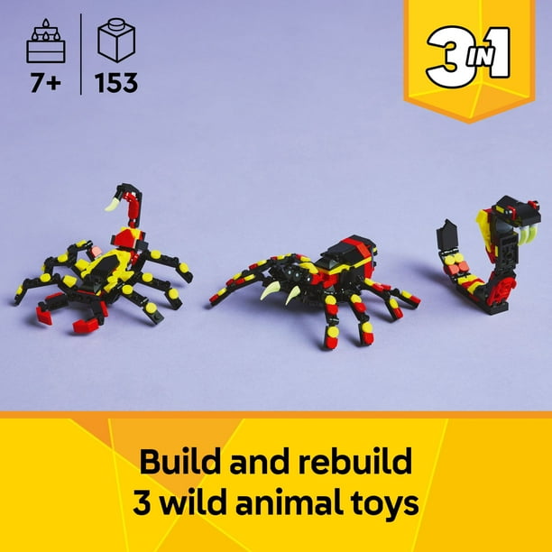 LEGO, Creator 3 in 1 Wild Animals Surprising Spider Toy, 31159