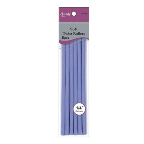 Annie Soft Twist Rollers 7" x 1/4" Lavender,Pack of 6