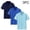 Navy, variant on 3-PC Boys Girls School Uniform Polos (For 3-17), Solid Color Soft Breathable Short Sleeve Round Neck Back-to-School for Kids Blue 4 Years