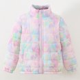thumbnail image 5 of Curuila Toddler Girls Coat With Zipper Long Sleeve Graphic Print Stand Collar Jacket For Girls Winter Warm Comfortable Outerwear Size 4-5 Years, 5 of 8