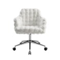 thumbnail image 2 of Fiona Rolling Adjustable White Cloud Bubble Office Chair with Chrome Base, 2 of 16
