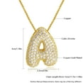 thumbnail image 3 of Z ZACHÉ Bubble Letter Necklace 18k Gold Plated,Dainty Cubic Zirconia for Women Men - Letter A, 3 of 6