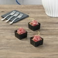thumbnail image 4 of Mini Serve 2 oz Square Black Plastic Short Quadrato Cup - 1 3/4" x 1 3/4" x 1" - 100 count box, 4 of 11