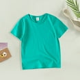 thumbnail image 6 of LNMQLPDBS Toddler Boy Shirts Girls Short Sleeve Crewneck Solid Color Tshirts Soft Breathable Basic Layering Tees Baby Gifts Neutral Baby Clothes Baby Boy Summer Blouse Blue 6-7 Years, 6 of 9