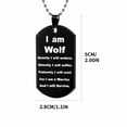 thumbnail image 4 of Guodhu Fashion Wolf Pendant Stainless Steel Necklace I am Wolf Fans Gift Dog Tag Jewelry, 4 of 5