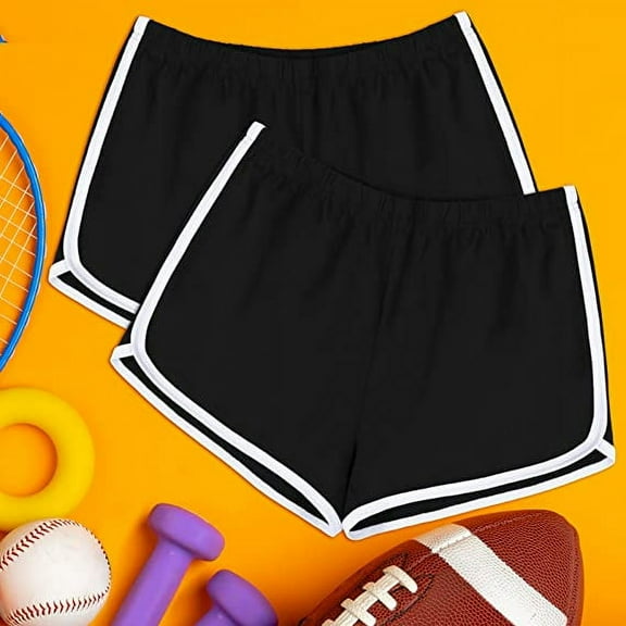 Women's sports cotton shorts Yoga fitness jogging casual beach pants black two-piece set