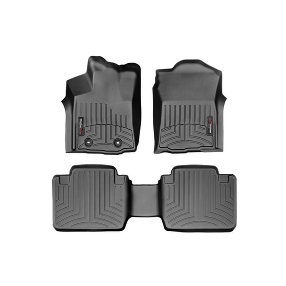 WeatherTech Custom Fit FloorLiners compatible with 2016-2017 Toyota Tacoma - 1st & 2nd Row, Black