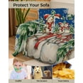thumbnail image 4 of Blue Christmas Snowman Sofa Covers for 3 Cushion Couch, Washable Sectional & L Shape Couch Covers for Dogs/Cats/Kids, Xmas Tree Snowflake Vintage Non Slip Sofa Slipcover Futon Cover 71''x150'', 4 of 8