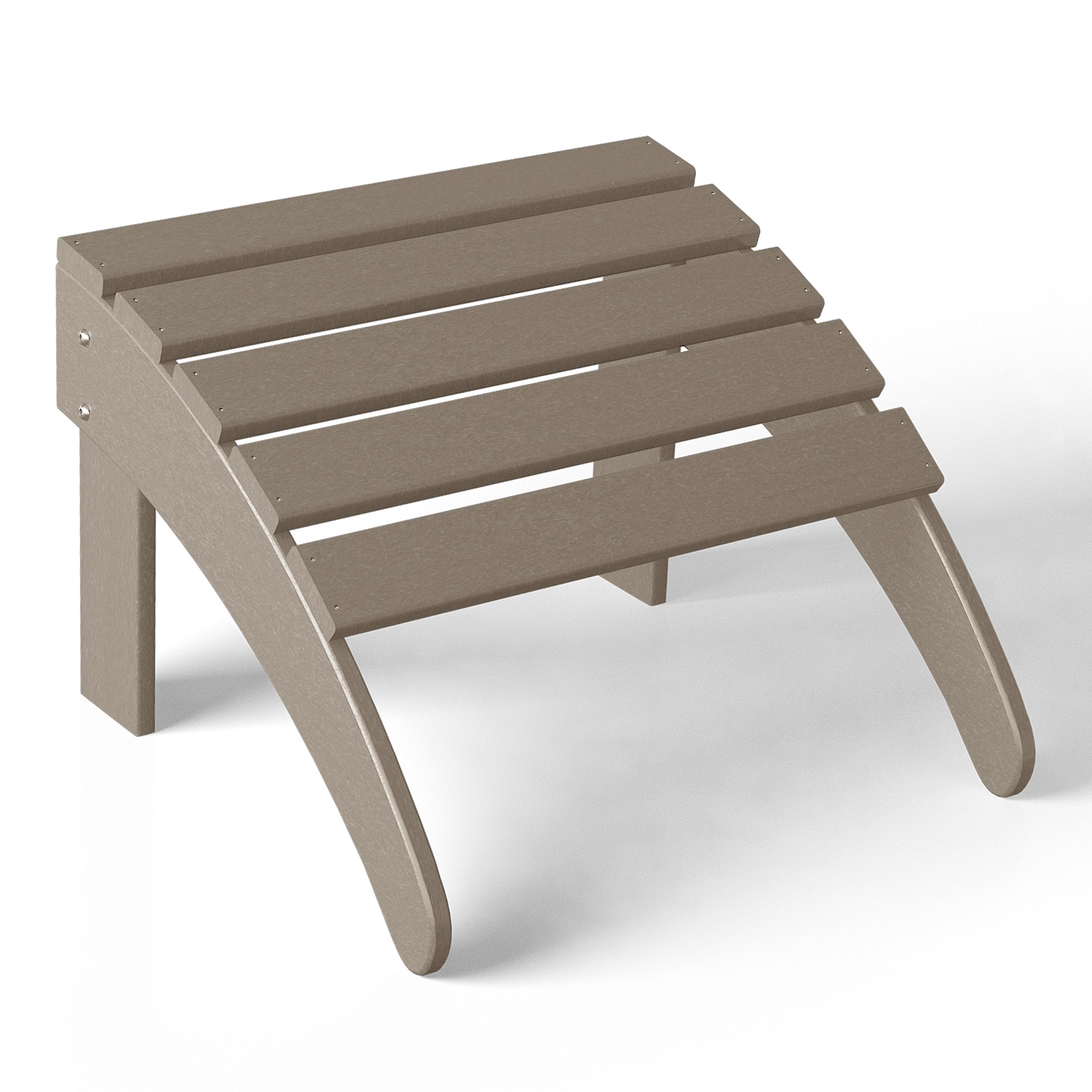Outdoor Patio Folding Adirondack Ottoman, Weathered Wood