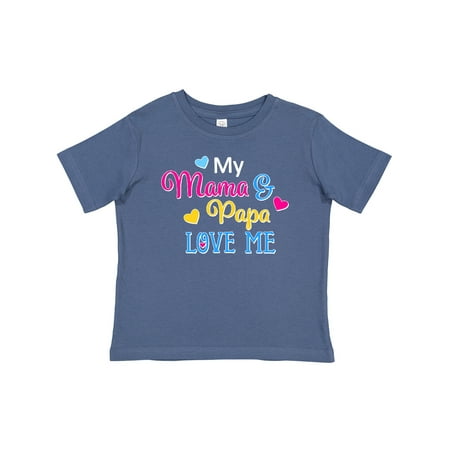 

Inktastic My Mama and Papa Love Me with Hearts Gift Baby Boy or Baby Girl T-Shirt