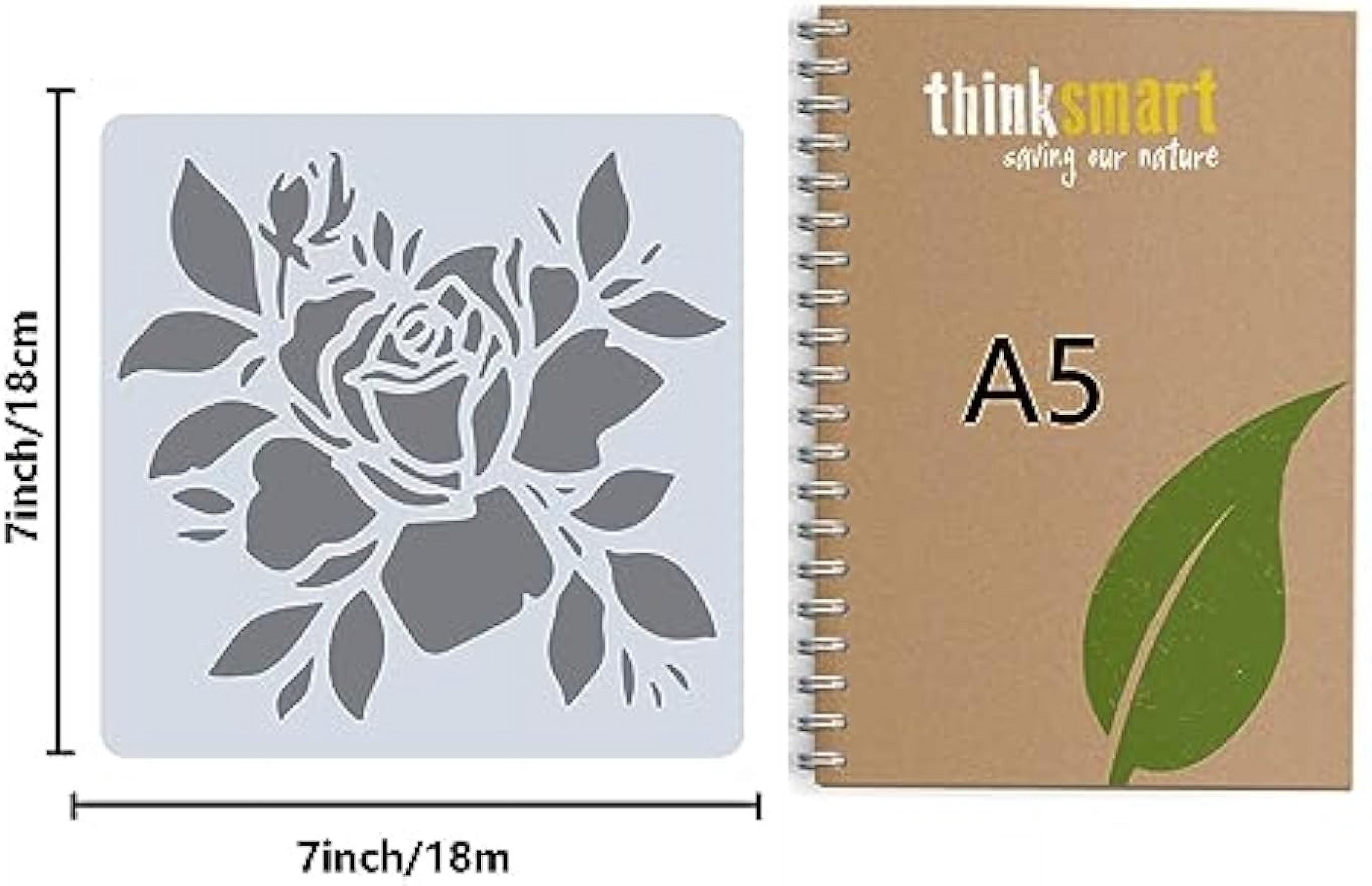 BOSOIRSOU 15-Pack Flower & Leaf Stencils – 7x11 Inch PET Templates For Wall Painting, Crafts & DIY Decor - View #3