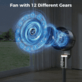 thumbnail image 2 of Pedestal Fan for Bedroom, Air Circulator Fans with Remote & RGB Light, 120° Horizontal + 90° Vertical Oscillating, 12 Speeds, 12H Timer, for Home, 2 of 9