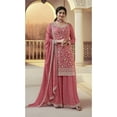 thumbnail image 2 of Wedding Wear Pakistani Shalwar Kameez Suits Indian Designer Stitched Plazo Dress ( Peach, 3XL - 48 ), 2 of 4