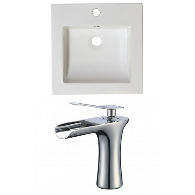 American Imaginations 32-in. W 1 Hole Ceramic Top Set In White Color AI-18112