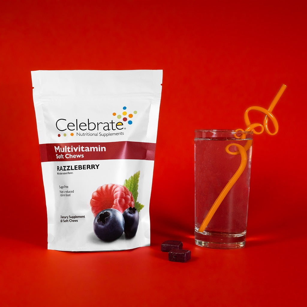 Celebrate Vitamins Bariatric Multivitamin Soft Chews, Razzleberry/Strawberry/Cherry, 180 count