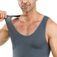 thumbnail image 4 of ZVNAΖH Mens Compression Shirt - Slimming Body Shaper Sleeveless Workout Tank Top Undershirts Tummy Control Vest, 4 of 7