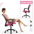 thumbnail image 3 of NiamVelo Ergonomic Office Chair Mid Back Mesh Desk Chair Adjustable Computer Chair with Lumbar Support & Armrest, Pink, 3 of 7