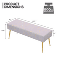 thumbnail image 2 of MoNiBloom Velvet Ottoman Bench Upholstered Bench with Padded Seat, Footrest Foot Stool with Golden Metal Legs for Bedroom Living Room Entryway, Lavender, 2 of 8