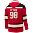 thumbnail image 3 of Men's '47 Connor Bedard Red Chicago Blackhawks Big & Tall Lace-up Pullover Hoodie, 3 of 3