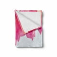 thumbnail image 2 of Nature Soft Flannel Fleece Throw Blanket, Bougainvillea Flowers Petals Projecting to the Water Exotic Feminine Print, Cozy Plush for Indoor and Outdoor Use, 50" x 70", Hot Pink, by Ambesonne, 2 of 6