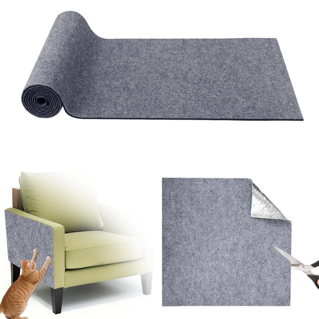 Alfombra rascadora autoadhesiva, 200 x 40 cm, para Gatos, para Pared, Recortable, para Gatos, Resistente a los arañazos para Paredes, sofás, Suelos (Gris)