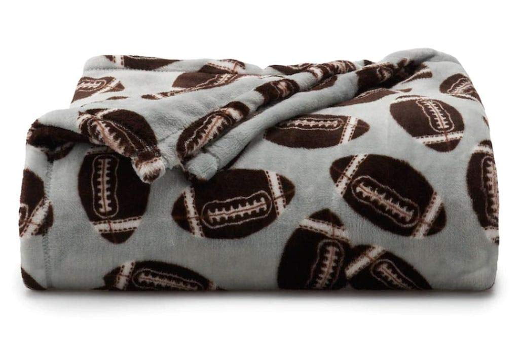 New The Big One--Super Soft Plush Throw-Football-Oversized-60" X 72"-Gray/Brown 