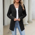 thumbnail image 4 of Edvintorg Long Cardigans for Women Solid Color Long Sleeve Button Down Knit Cardigan Fall Open Front Cardigans Sweater Women Clothing S-2XL Black, 4 of 8