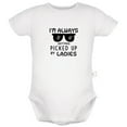 thumbnail image 5 of iDzn Pack of 2, Pretty Eyes Chubby Thinghs & I'm Always Getting Picked Up By Ladies Funny Rompers For Babies, Newborn Baby Unisex Bodysuits, Infant Jumpsuits, Toddler 0-24 Months Kids One-Piece Oufits, 5 of 5