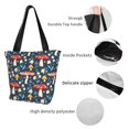 thumbnail image 6 of Easygdp Colorful Mushrooms Stylish Canvas Handbag Shoulder Tote Bag, Shopping Bag with Zip, Suitable for Buying Groceries, Office, Fitness, 6 of 9