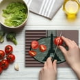 thumbnail image 4 of Paris Cutting Board, Vintage Style Design Eiffel Tower Silhouette on Stripes and Plain Background, Decorative Tempered Glass Cutting and Serving Board, in 3 Sizes, by Ambesonne, 4 of 5