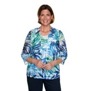 Alfred Dunner Womens Watercolor Leaf Two For One