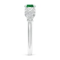thumbnail image 3 of Angara Natural 0.45 Ct. Emerald with Diamond Vintage Inspired Ring in 14K White Gold for Women (Ring Size: 11.5), 3 of 10