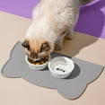 thumbnail image 4 of Cat Food Mat, Silicone Pet Feeding Mat for Floor Non-Slip Waterproof Dog Water Bowl Tray Cushion (17" x 10", Dark Gray), 4 of 7