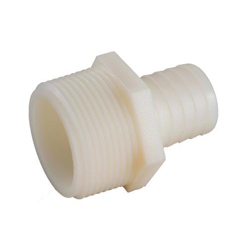 ANDERSON METALS Pipe Fitting, Nylon Hose Barb, 3/4 ID x 1/2-In. MPT