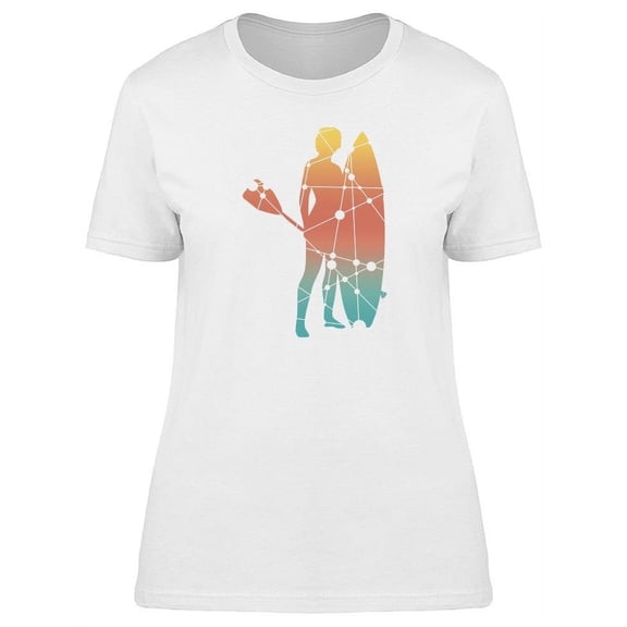 Woman Surfer Silhouette T-Shirt Women -Image by Shutterstock, Female Large