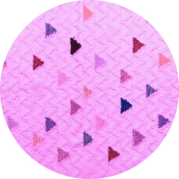 Ahgly Company Indoor Round Solid Purple Modern Area Rugs, 5' Round