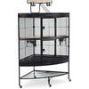 Prevue Pet Products 69" Large Corner Birdcage, Black Hammertone Steel Finish