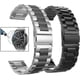 thumbnail image 1 of For Samsung Gear S2/Gear Sport 20mm Bands, 2 Pack Solid Metal Strap Stainless Steel Strap, Silver/Black+Black., 1 of 5