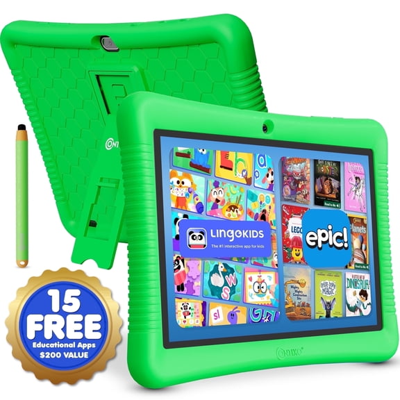 Contixo K102 Kids Tablets, Educational Tablets for Kids with eBooks, Tablet Case, and Kickstand, 10”, Green