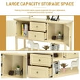 thumbnail image 4 of Yardi Yard Wooden Sideboard Buffet Console Table with Drawers and Storage-Beige, Narrow Console Table with Shelves for Entryway & Hallway, 4 of 7
