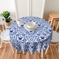thumbnail image 3 of Nordic Folk Art Round Table Cloth,Abstract Retro Flowers Tablecloths Waterproof Stain-Resistant Oil-Proof Wrinkle 60 Inch Table Cover Dinner Kitchen Decor, 3 of 6
