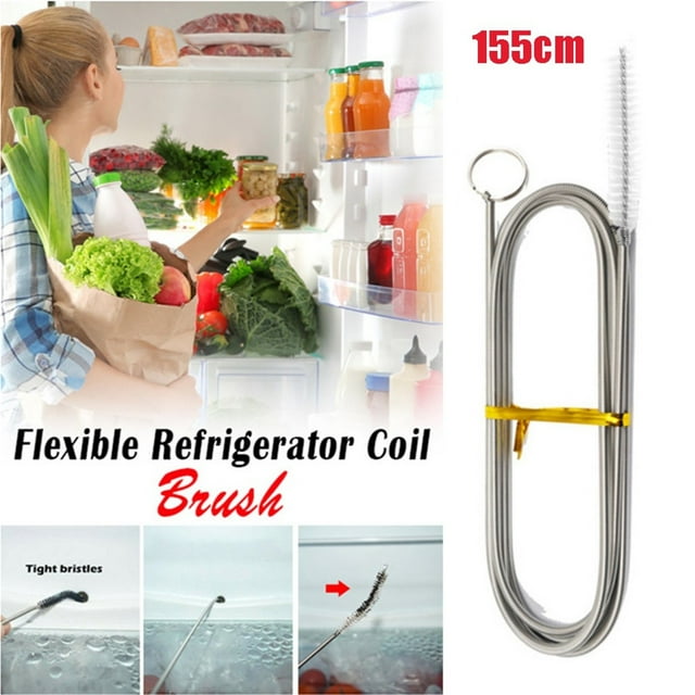Fiudx Cepillo para Dragar Tuberías de Refrigerador, Herramienta de Limpieza Flexible, Cerdas de Nailon, Dragado de Manguera Larga, Eliminación de Suciedad, Fácil de Usar, Ideal para Refrigeradores y