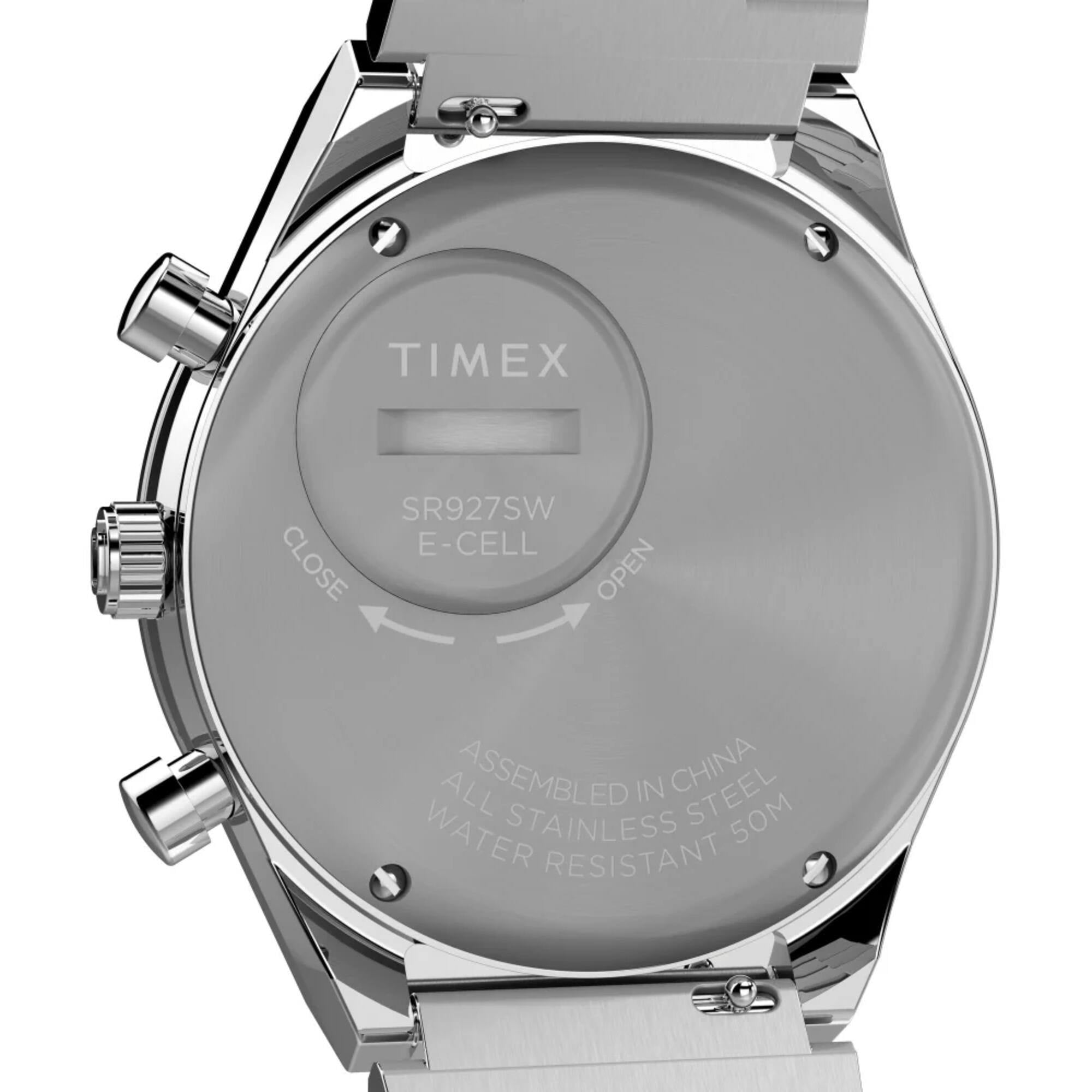 Timex 1970's Q Chronograph Wrist Watch 40mm Blue SS