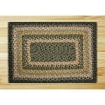 Earth Rugs C116 Black / Mustard / Cream Oval Braided Rug 4 Feet x 6
