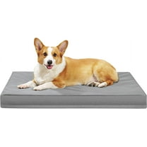 Indestructible Dog Beds for Large Dogs, Orthopedic Memory Foam Pet Bed with Oxford Fabric, Waterproof Outdoor Dog Bed for Kennel with Washable Cover and Non-Slip Bottom, 41''x27'', Grey
