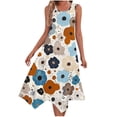 thumbnail image 2 of Cagogo Summer Tank Sun Dresses for Women Asymmetric Hem Floral Printed Flowy Aline Swing 2025 Spring Church Graduation Dress Sleeveless Plus Size Boho Tank Holiday Cocktail Dress, 2 of 7