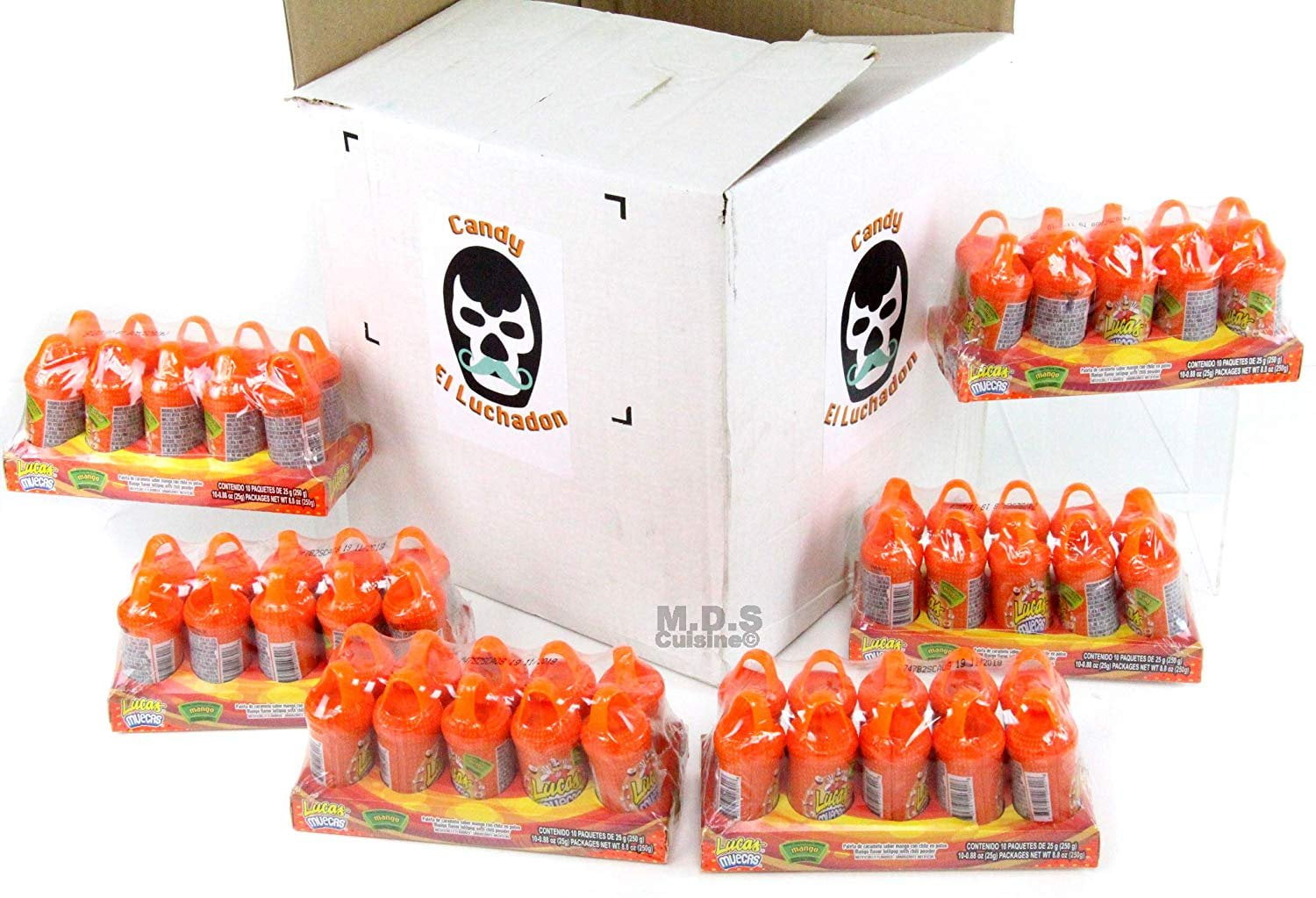 Mexican Candy Lucas Muecas Mango Chili Powder Hot Spicy Sucker Dulces