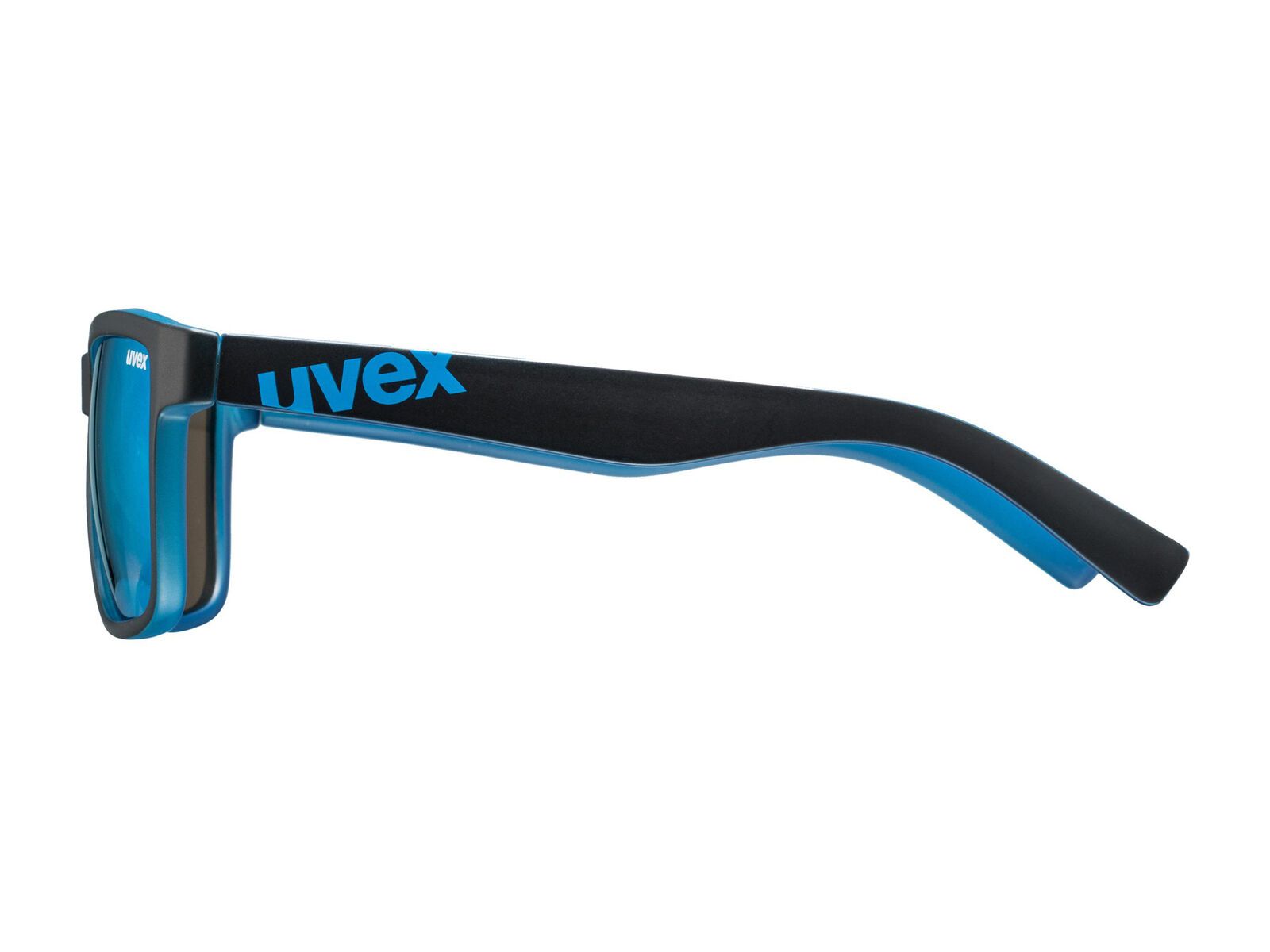 Uvex LGL 39 Sunglasses - Full UV Protection and Lightweight Comfort - Black Matte Blue / Mirrored Blue