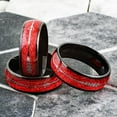thumbnail image 2 of Tungsten Carbide Rings for Men Wedding Bands for Him 8mm Faux Red Meteorite Silver Arrow, 2 of 5